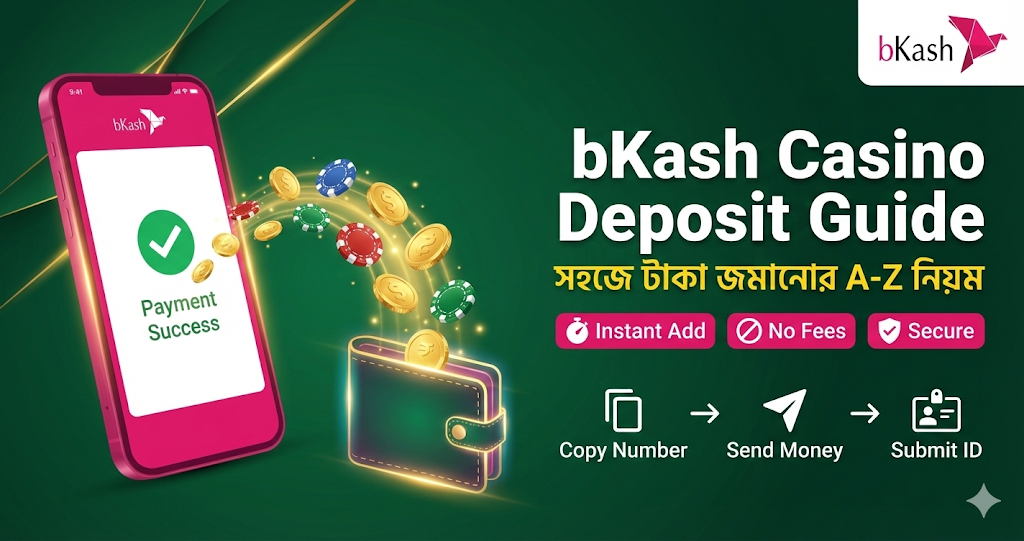 Master the art of bKash Casino Deposit in 2026. A complete A-Z guide on Cash Out vs Send Money, TrxID submission & safety tips. বিকাশ দিয়ে নিরাপদে ডিপোজিট করুন!